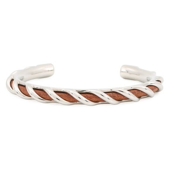 Hermes Torsade Bangle Bracelet Brown / Size T4 HERMES